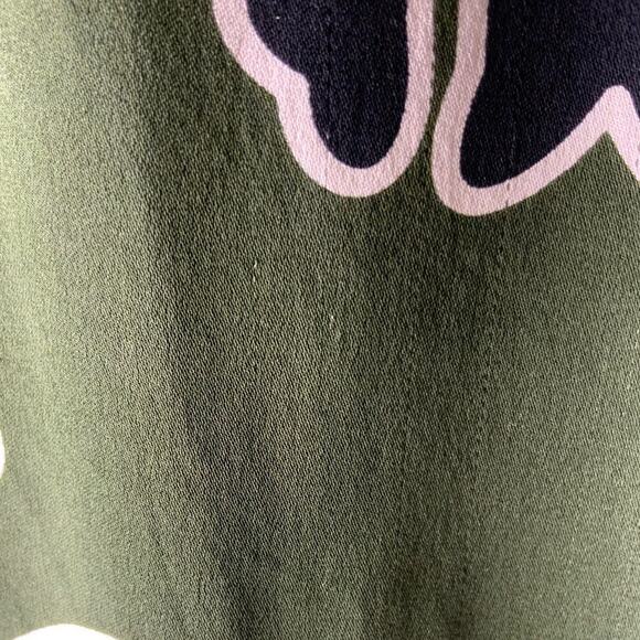 Diane Von Furstenberg Silk Shift Dress Size 4 3/4 Sleeve Floral Print Green - Picture 7 of 9